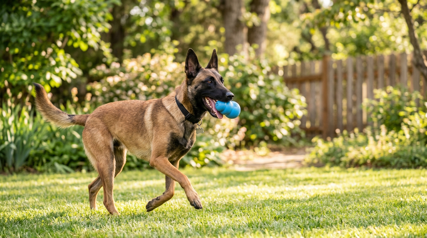 Dog enjoying enrichment play