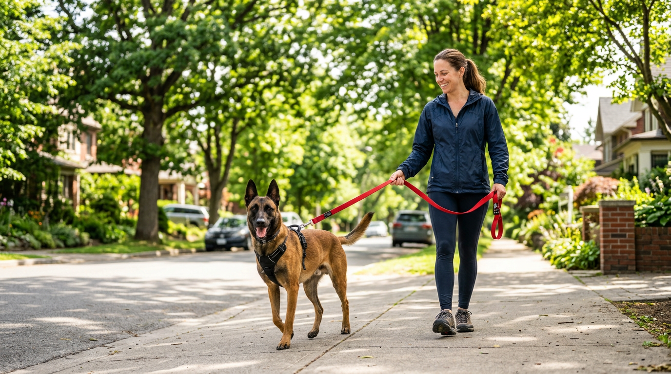 Dog enjoying a walk